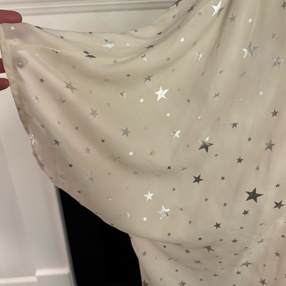 Adrienne Silver Star Sheer Kimono Wrap – Size Medium - Picture 3 of 7